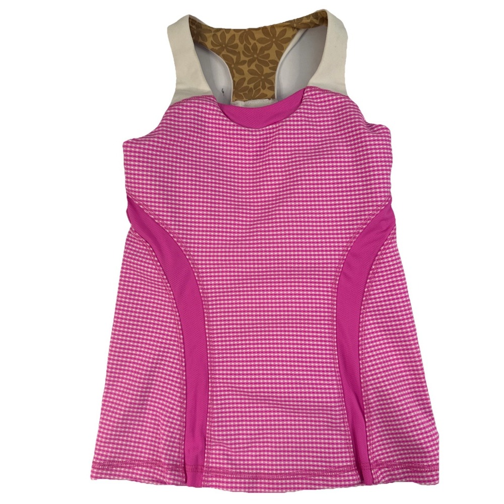 Ivivva by Lululemon Racerback Tank‎  Shelf Bra Pink Athletic Top Girl's Size 8